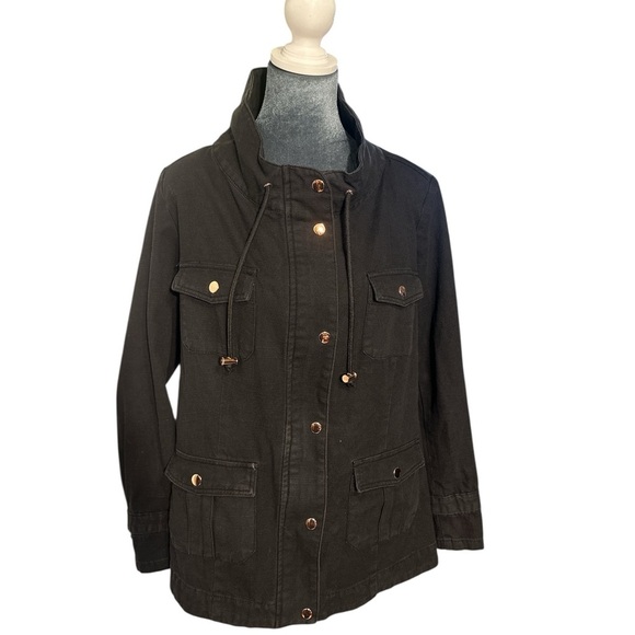 City Chic Black Utility Jacket with Classic Workwear Design - Picture 1 of 11